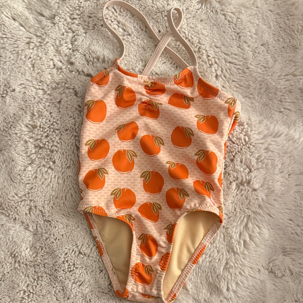 Pink Chicken brand Orange Fruit Print Swimsuit